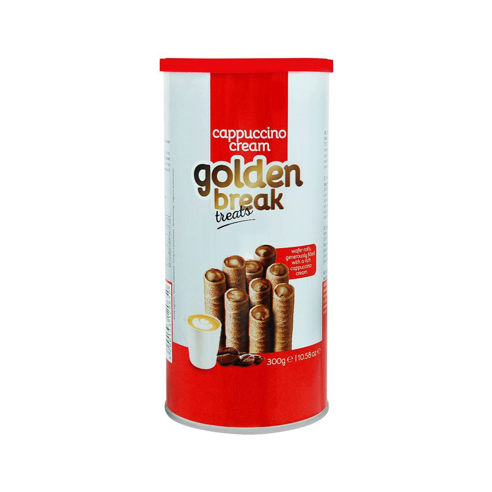 Golden Break Cappuccino Cream Waffer Tin 300g - Snapcart.pk