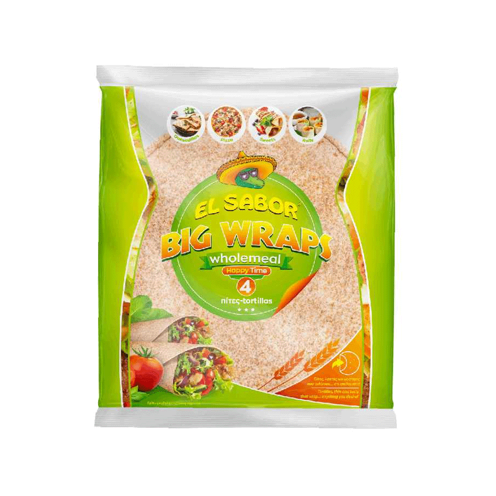 El Sabor Whole Meal Big Wraps Happy Time 4pcs