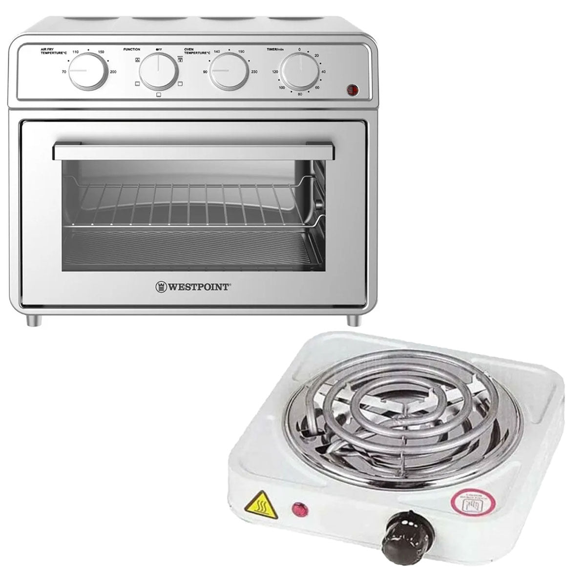 Westpoint Power Air Fryer Oven WF-5258 - 22 Litres + Electric Stove/Hot Plate - Snapcart.pk