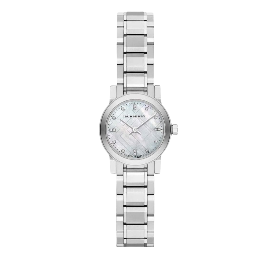 Burberry Silver Stainless Steel Mother of pearl Dial Quartz Watch for Ladies - BU9224