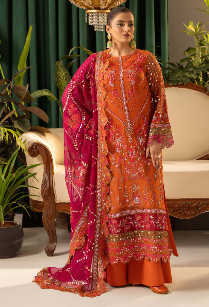 House Of Chiffon By Humdum Unstitched 3 Piece Luxury Formals Collection'2024-D07