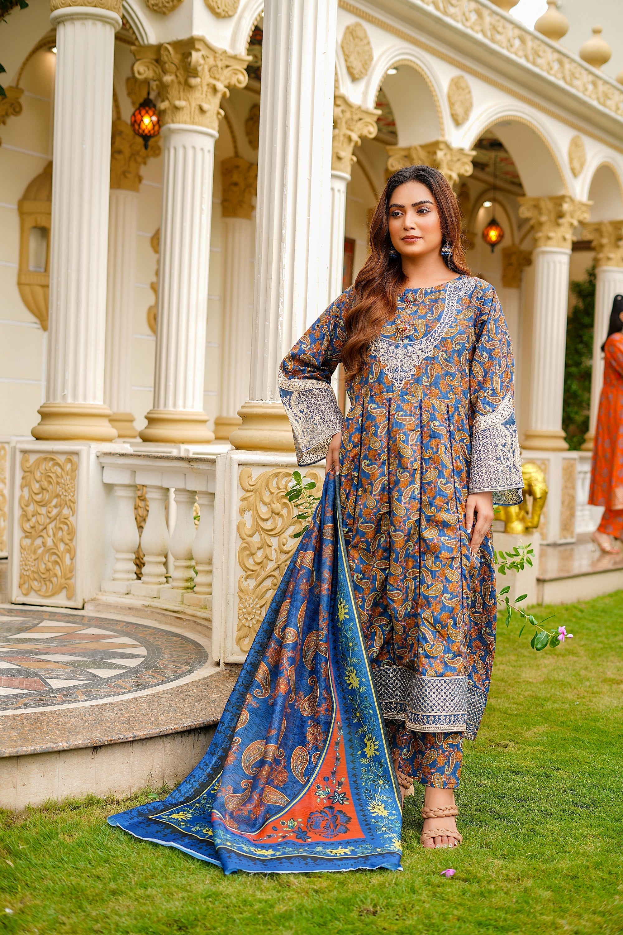 Rang E Gulposh Stitched 3 Piece Lawn Collection'2025-RNG-1214