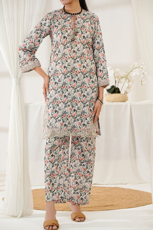 Aizal Stitched Embroidered Co Ords Collection'2025-ACO-556-White