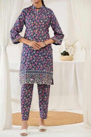 Aizal Stitched Embroidered Co Ords Collection'2025-ACO-562-Blue