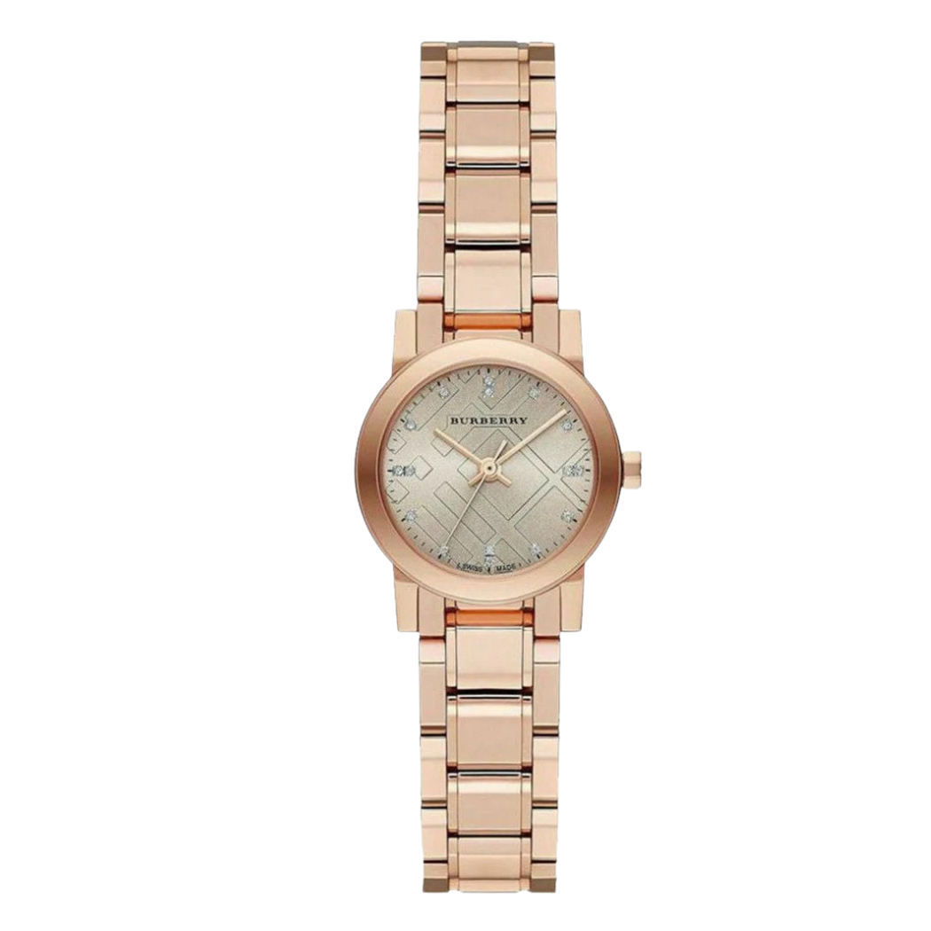 Burberry Heritage Rose Gold Stainless Steel Rose Gold Dial Quartz Watch for Ladies - BU9215