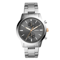 Fossil Townsman Silver Stainless Steel Gray Dial Chronograph Quartz Watch for Gents - FS5407