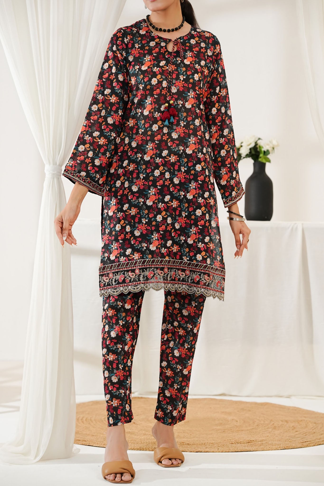 Aizal Stitched Embroidered Co Ords Collection'2025-ACO-566-Black