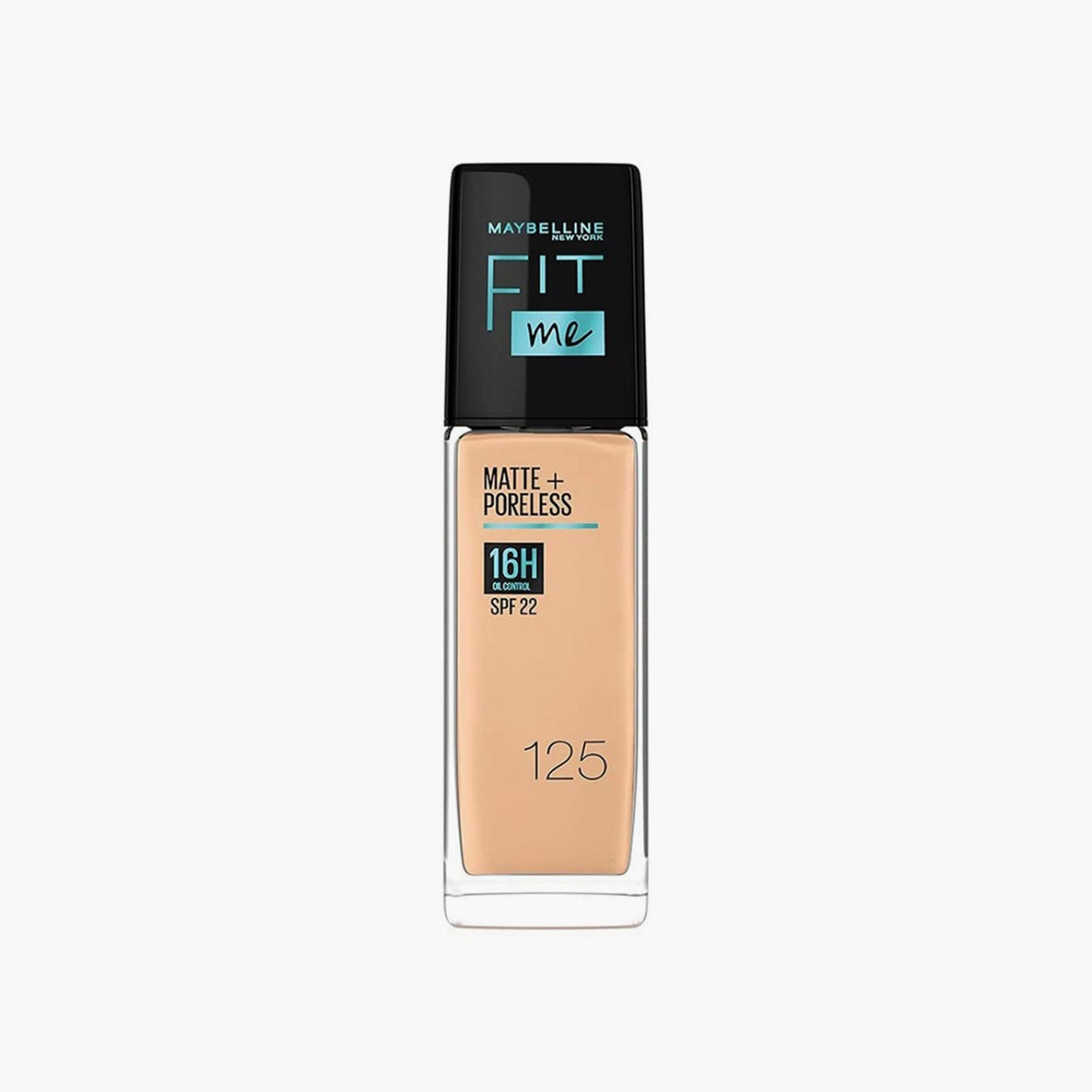 Maybelline Fit Me Matte+Poreless 16H Oil Control Liquid Foundation SPF 22 125 Nude Beige 30ml