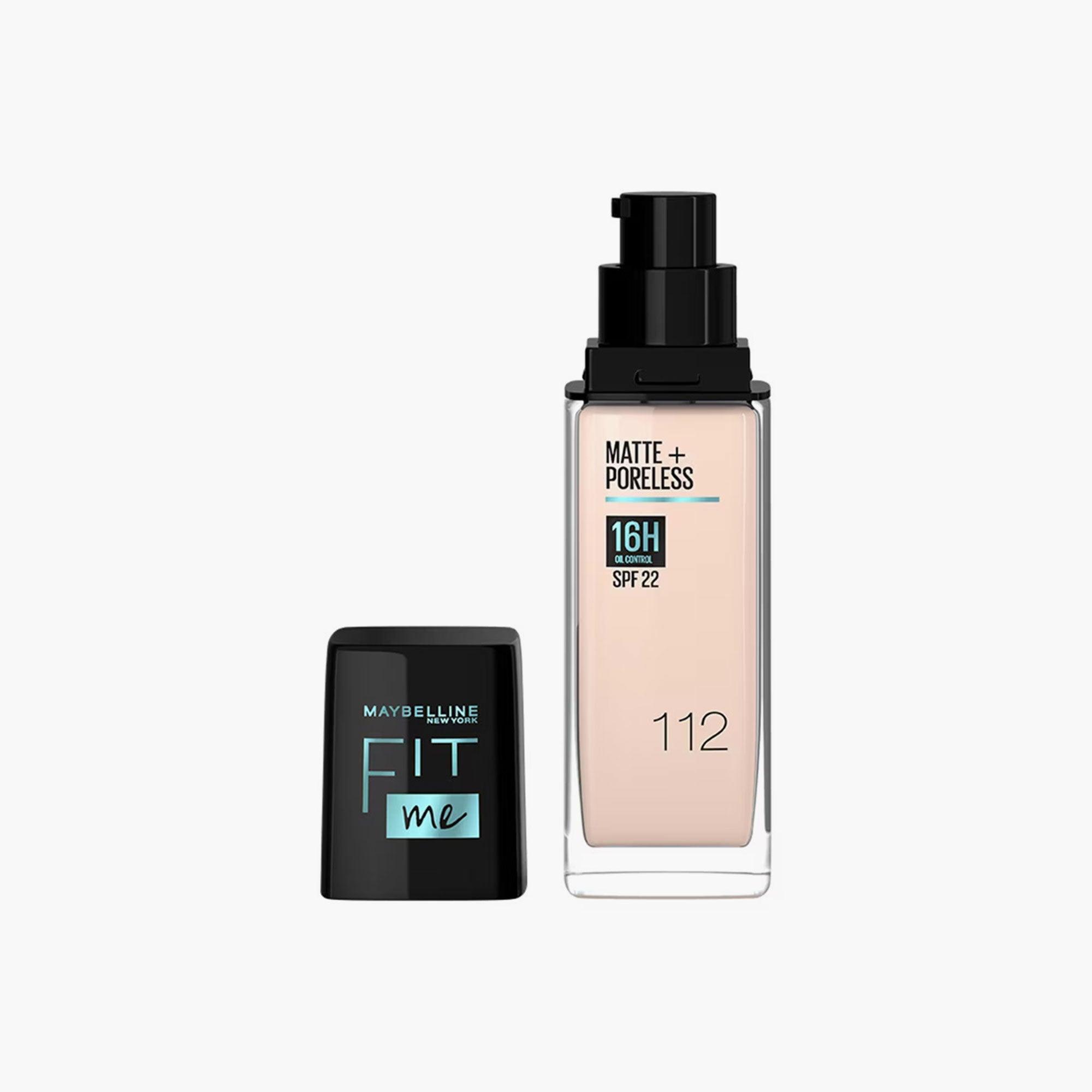 Maybelline Fit Me Matte+Poreless 16H Oil Control Liquid Foundation SPF 22 112 Natural Ivory 30ml