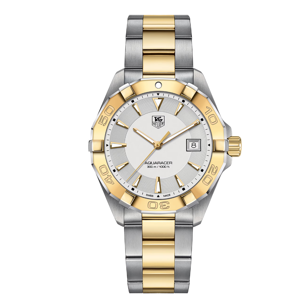 Tag Heuer Aquaracer Two-tone Stainless Steel Two tone Dial Quartz Watch for Gents - WAY1120BB0930