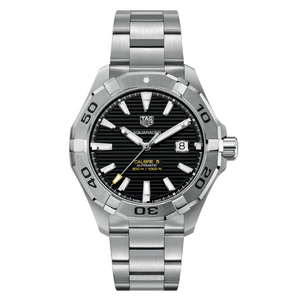 Tag Heuer Aquaracer Calibre 5 Silver Stainless Steel Black Dial Automatic Watch for Gents - WAY2010BA0927
