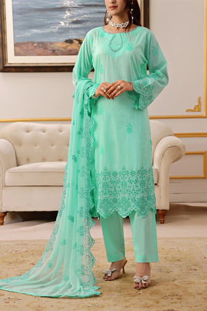 Mahveen By Pak Fabrics Stitched 3 Piece Chikankari Slub Lawn Collection'2025-CL-574