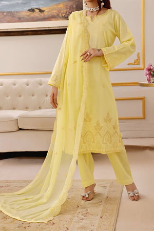 Mahveen By Pak Fabrics Stitched 3 Piece Chikankari Slub Lawn Collection'2025-CL-576