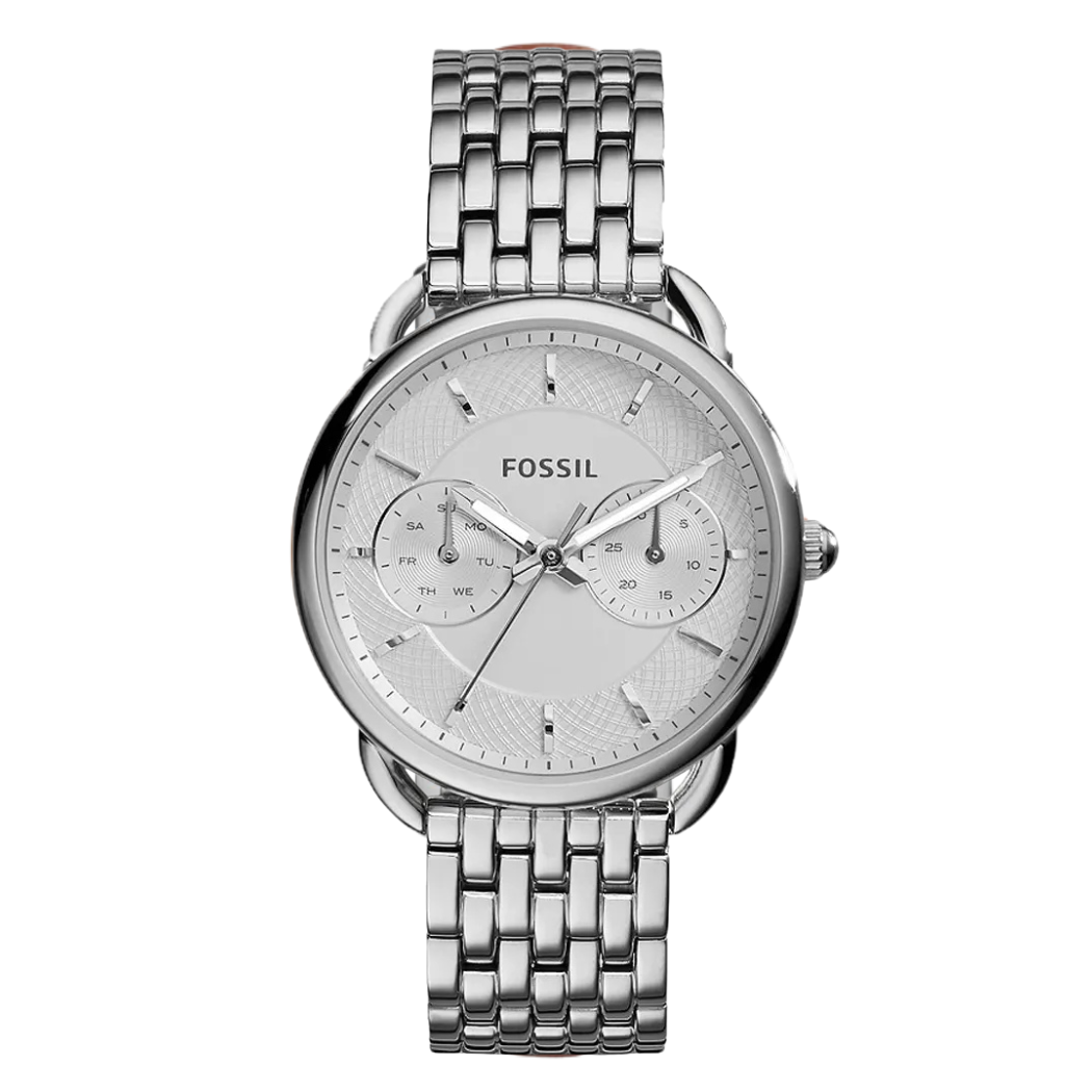 Fossil Tailor Silver Stainless Steel Silver Dial Quartz Watch for Ladies - ES3712