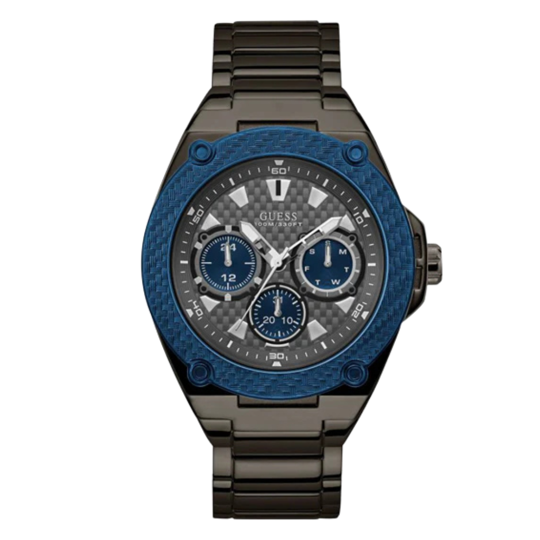 Guess Legacy Gunmetal Stainless Steel Gunmetal Dial Quartz Watch for Gents - W1305G3