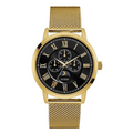 Guess Delancy Gold Mesh Bracelet Black Dial Quartz Watch for Gents - W0871G2
