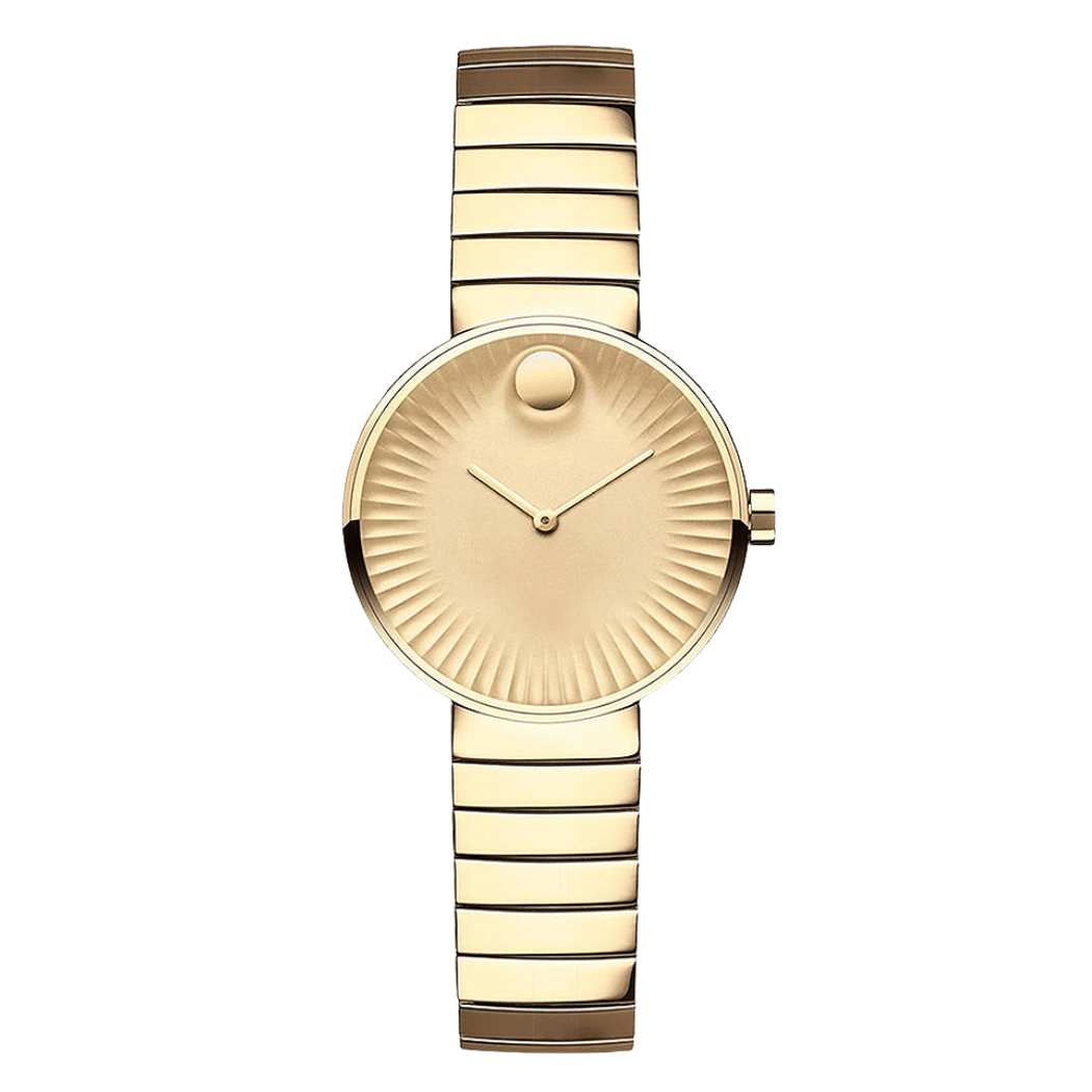 Movado Edge Series Yellow Gold Stainless Steel Yellow Gold Dial Quartz Watch for Ladies - 3680014