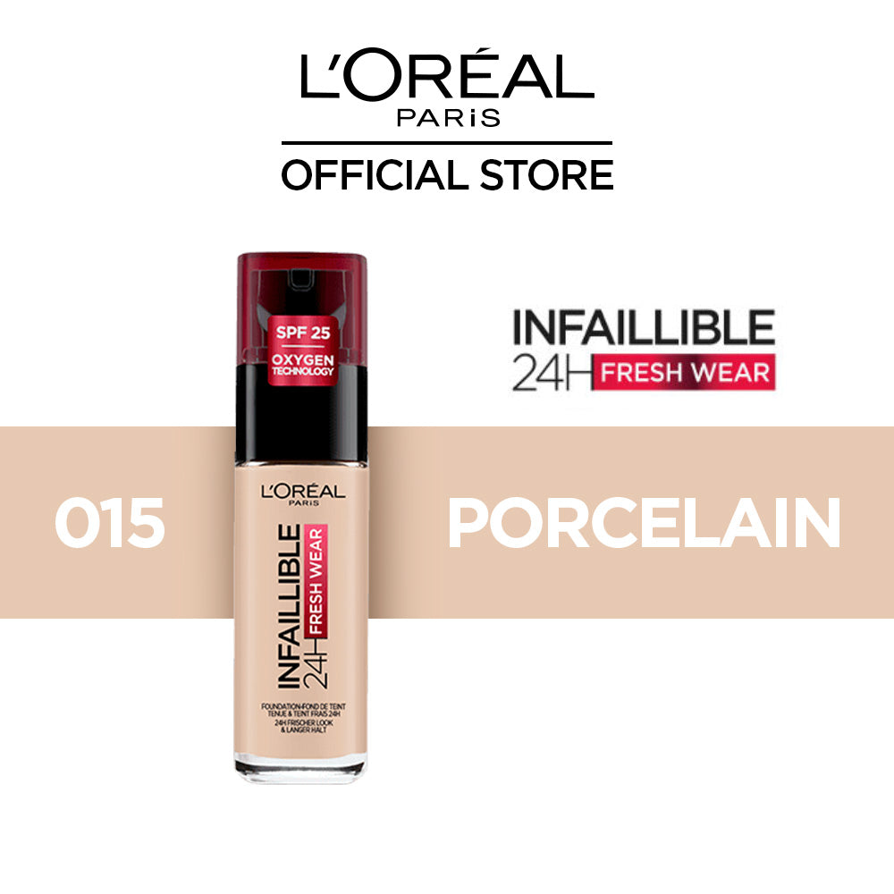 L'Oreal Paris- Infallible 24H Fresh Wear Liquid Foundation- 015 Porcelain, 30ml