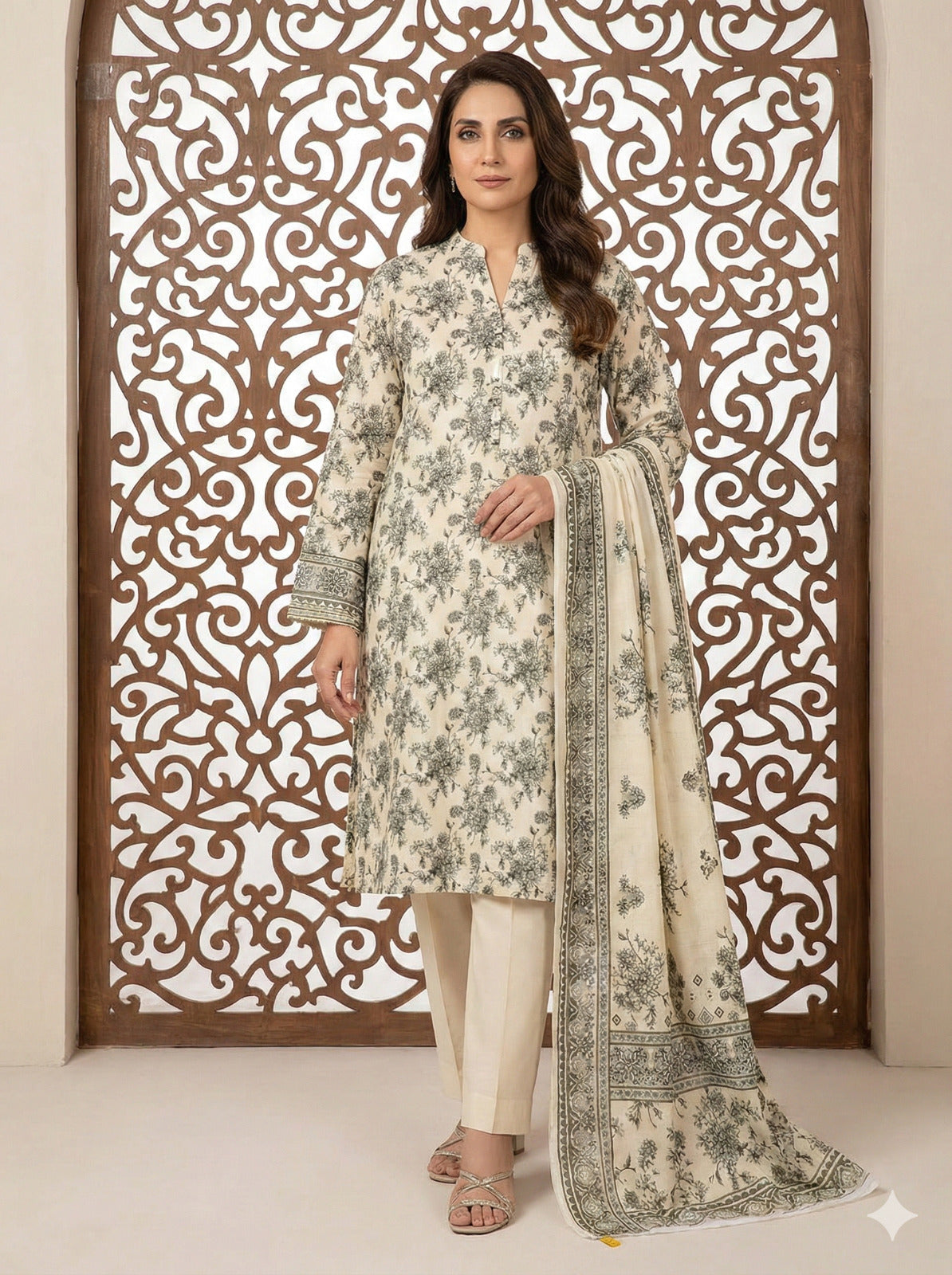 Dr Haris Unstitched 3 Piece Printed  Lawn Vol-04 Suit-DRP-033