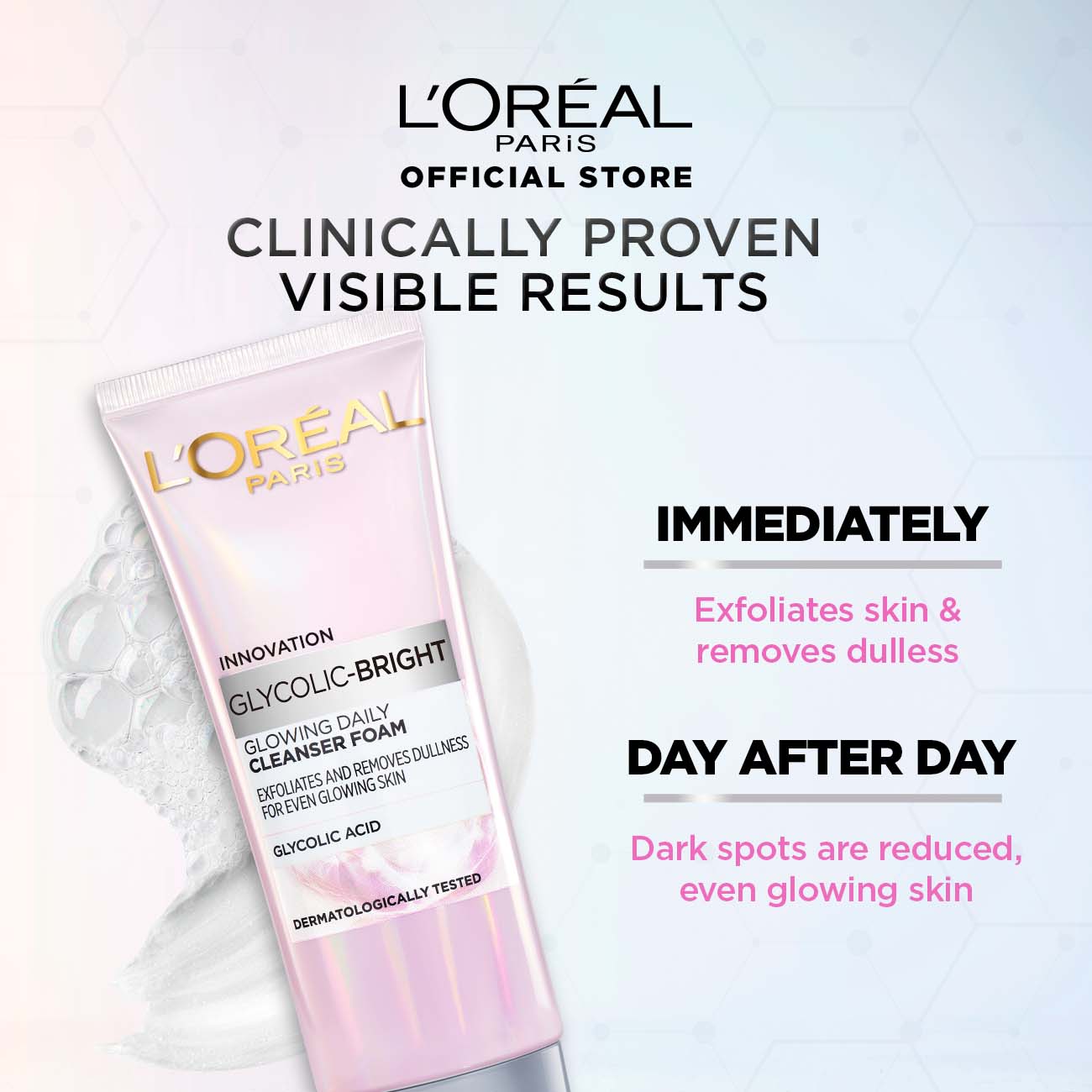 L'Oreal Paris Glycolic Bright Glowing Daily Face Wash 100ml - My Store