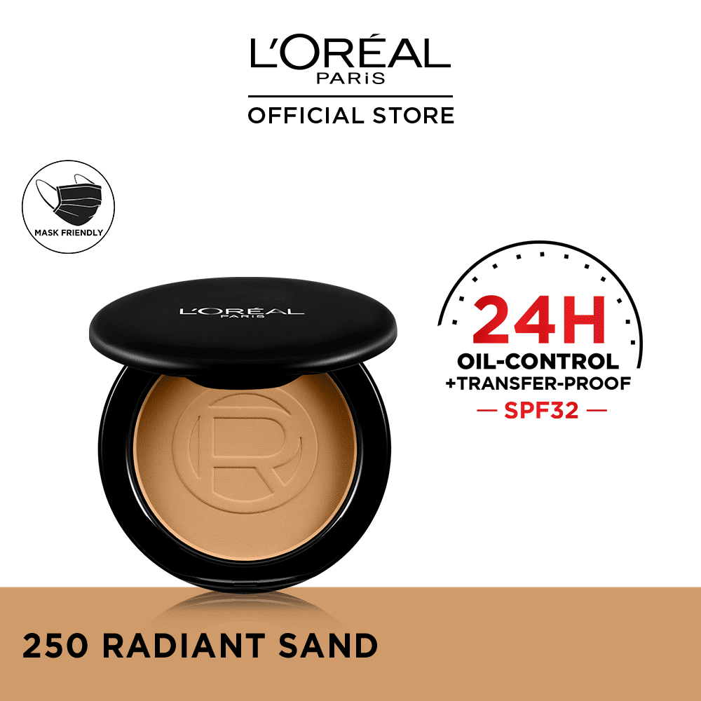 L'Oreal Paris- Infallible 24H Oil Killer High Coverage Powder, 250 Radiant Sand