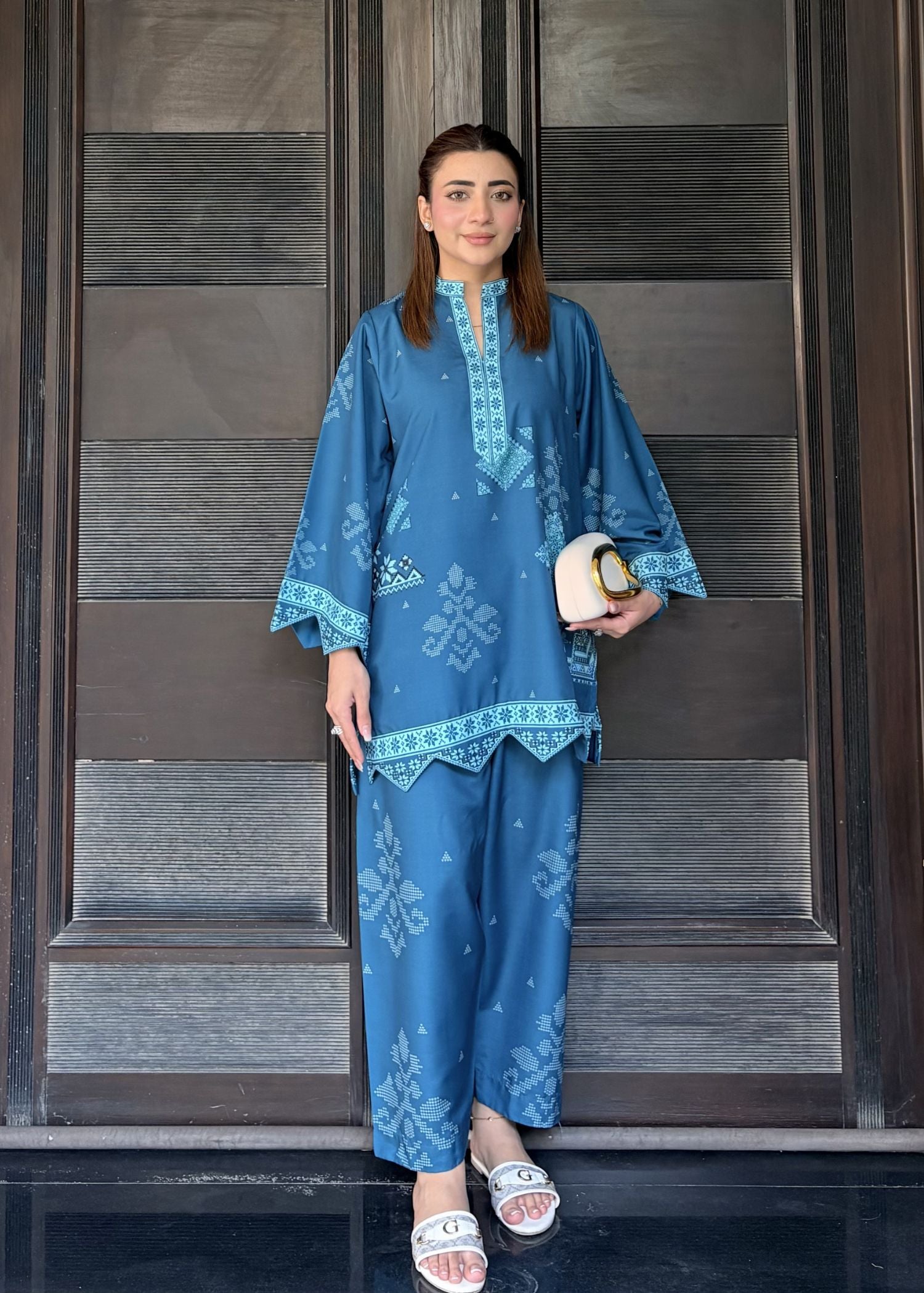 Nairah Co Ords Summer Ramadan Edit Suit-Ocean Teal