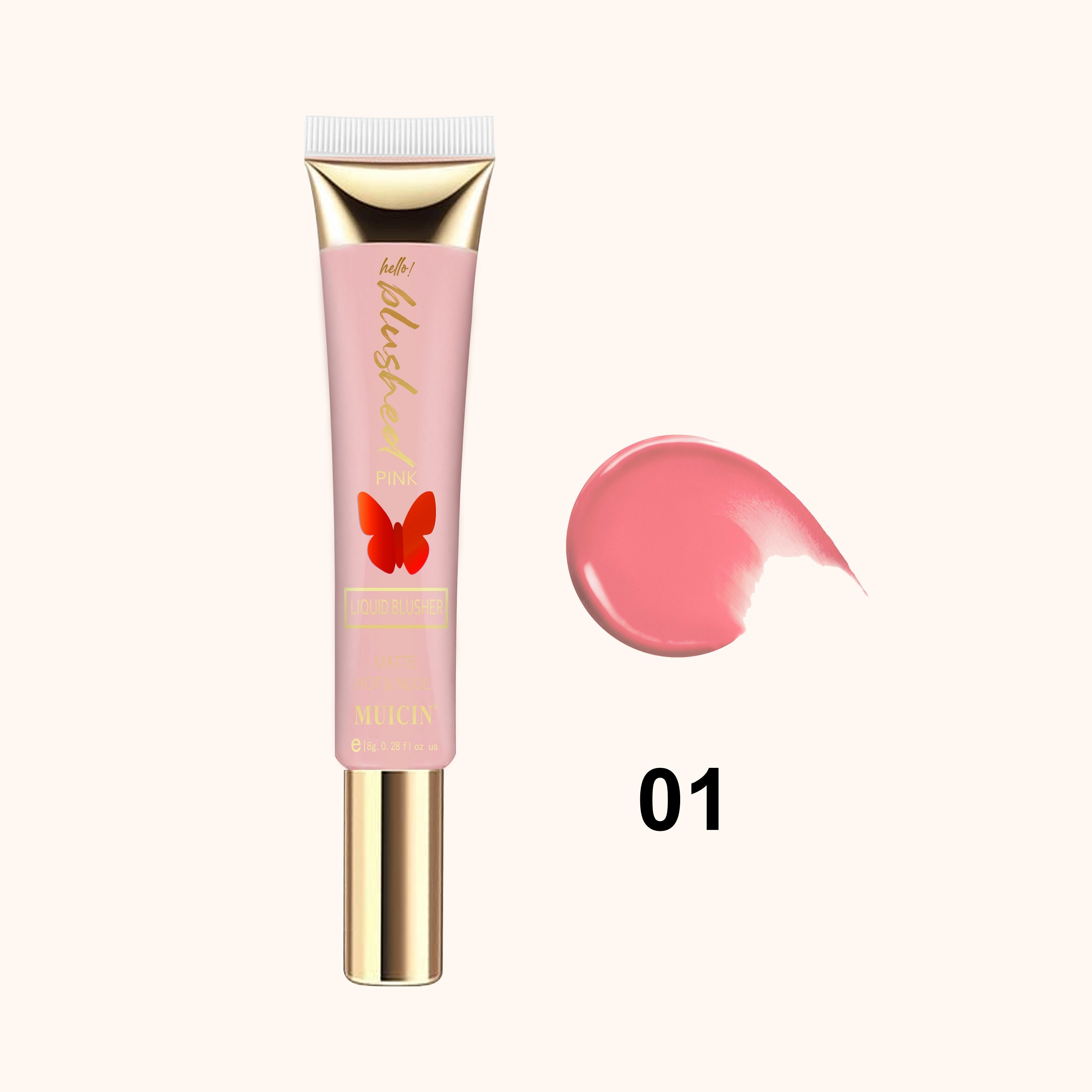 MUICIN - Butterfly Pink Blusher Tube - 8g