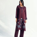 Winter Tales By Kaanthaa Stitched 2 Piece Winter Suit-Garnet Gush | 2 pc Stitched