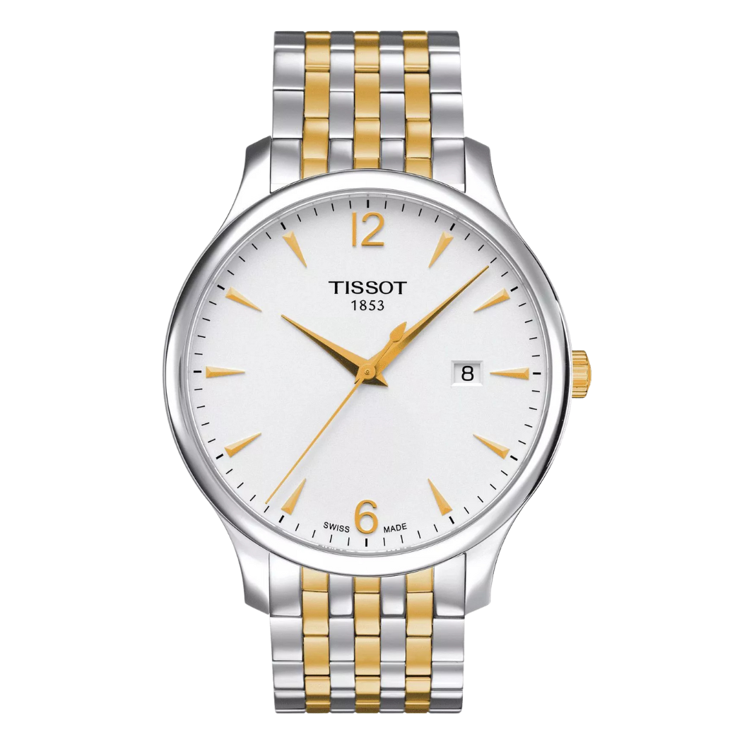 Tissot Tradition Two-tone Stainless Steel White Dial Quartz Watch for Men's - T-0636102203700
