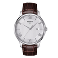 Tissot Tradition Brown Leather strap Silver Dial Quartz Watch for Men's - T-0636101603800