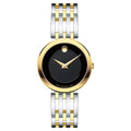 Movado Esperanza Two-tone Stainless Steel Black Dial Quartz Watch for Ladies - 607053