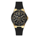 Guess Overdrive Black Silicone Strap Black Dial Chronograph Quartz Watch for Ladies - W0149L4