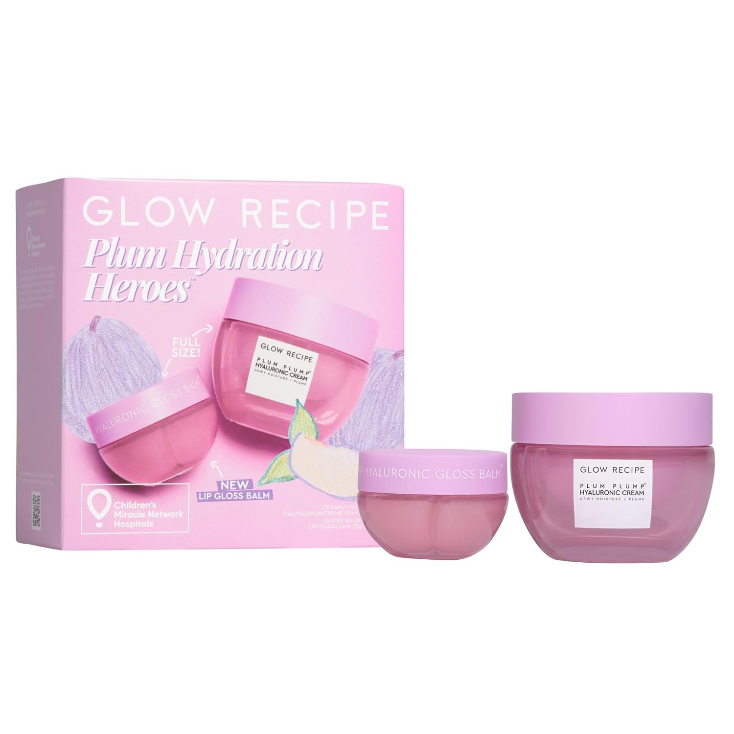 Glow Recipe Plum Hydration Heroes Set Hydratante Cream 50Ml+Gloss Balm 15G