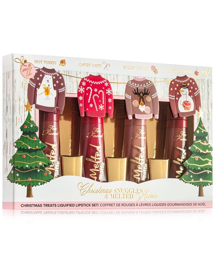 Too Faced Christmas Snuggles and Melted Kisses Liquid Lipstick 4pc Set