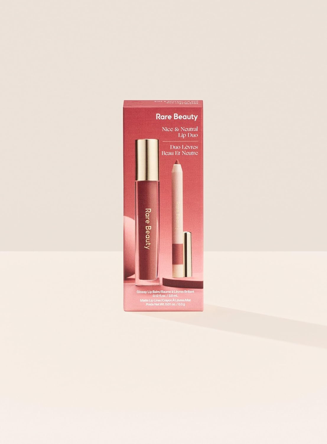 Rare Beauty Nice & Neutral Lip Duo Set Lip Balm+Matte Lip Liner