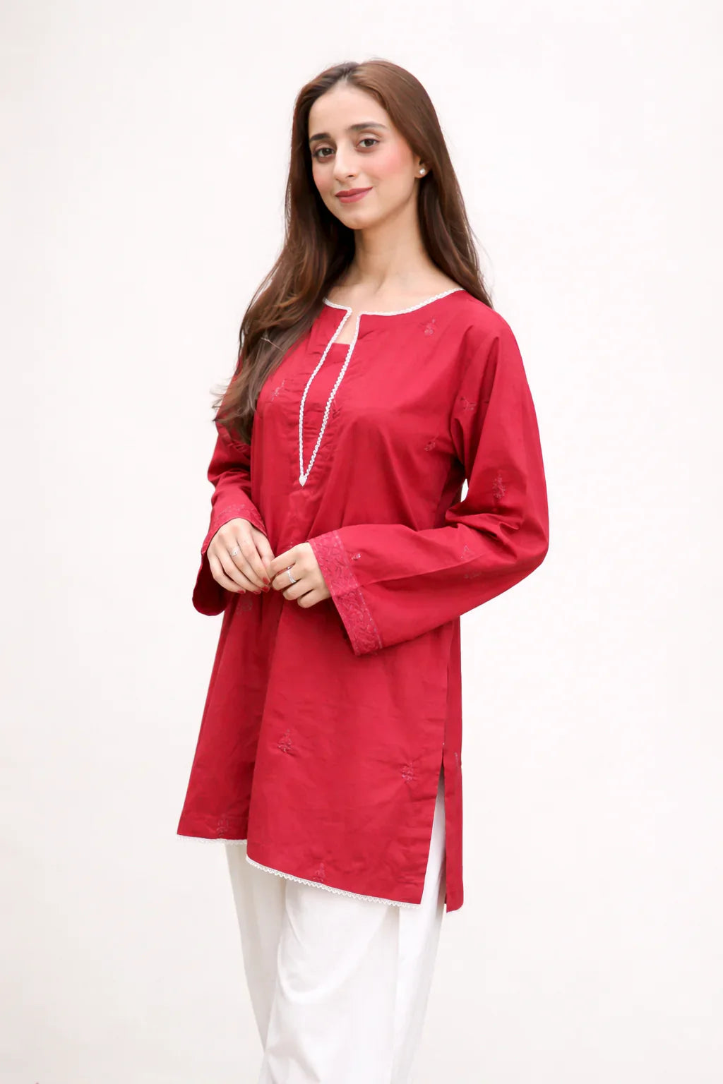 Urban Cut Stitched 2 Piece Cotton Embroidred Co- Ord Set with  Salwar