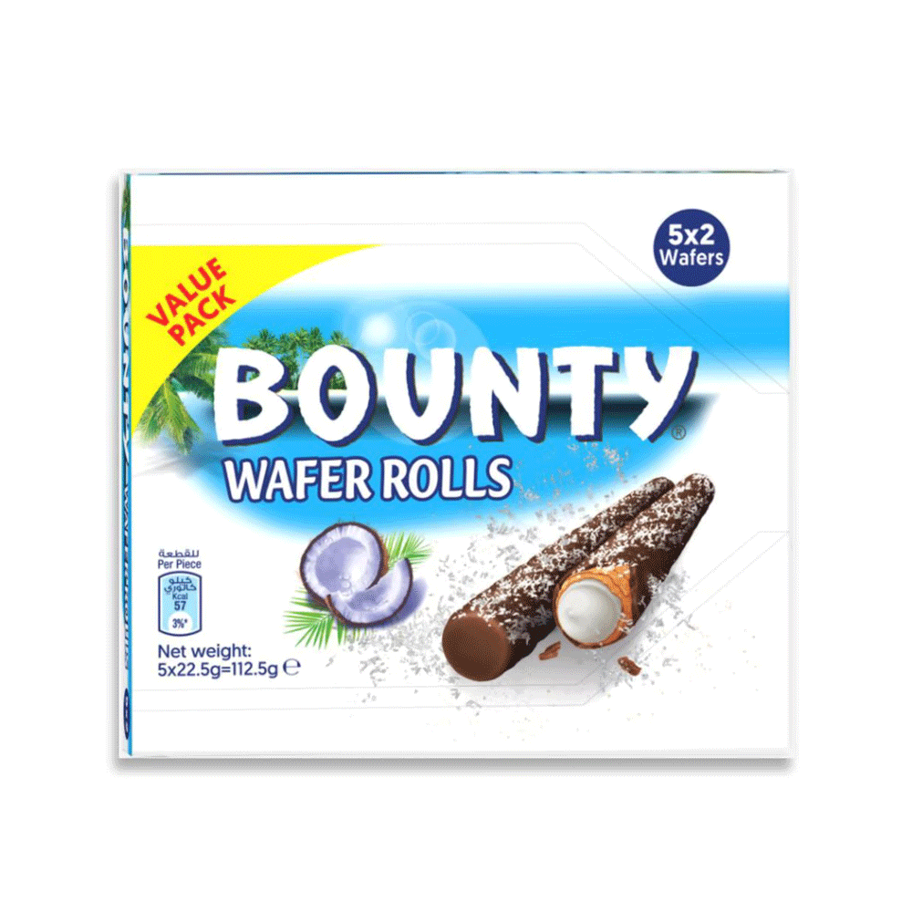Bounty Waffer Rolls 5x22.5g=112.5g - Snapcart.pk