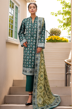 Sada Bahar Stitched 3 Piece Printed Khaddar Vol-01 Collection'2025-KD-PR-6251-Green
