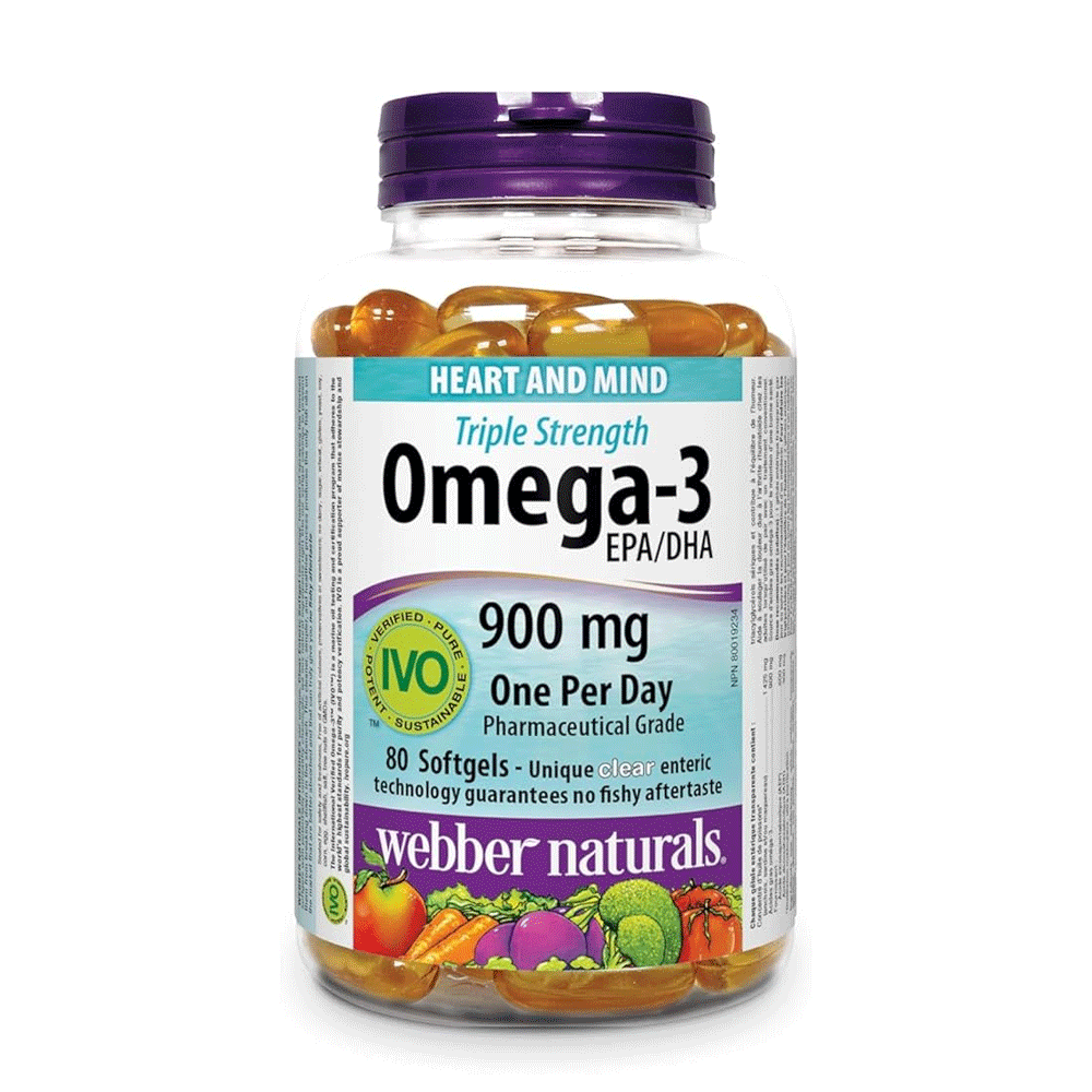 Webber Naturals Triple Strength Omega-3 Epa/Dha 900mg Softgels 80s