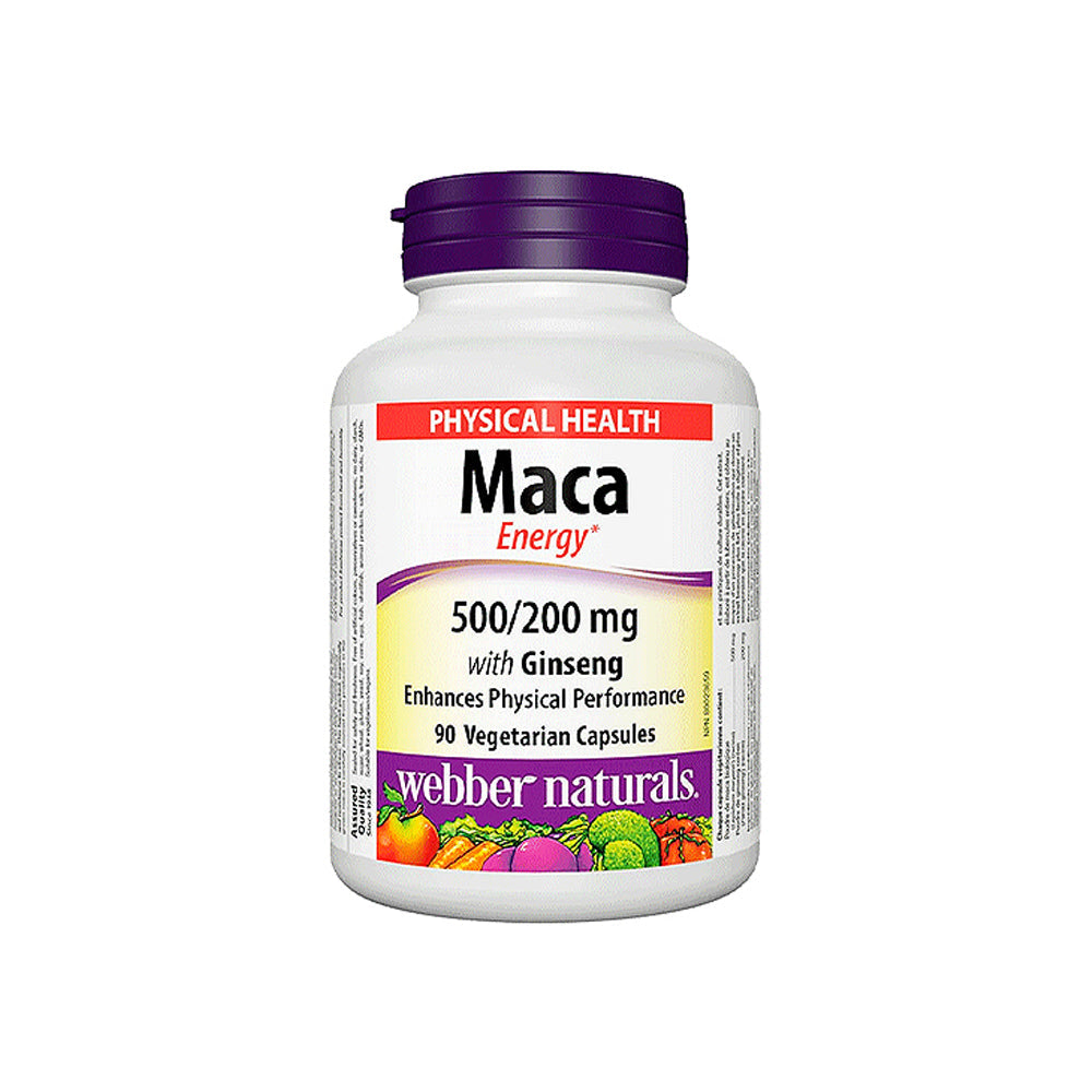 Webber Naturals Maca Energy 500/200mg 90 Vegetarian Capsules - Snapcart.pk