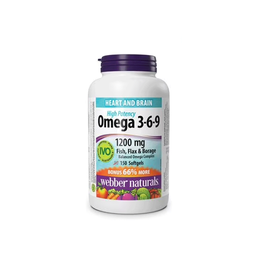 Webber Naturals Omega 3-6-9 1200mg Softgels 150s (Canada) - Snapcart.pk