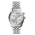 Michael Kors Lexington Silver Stainless Steel Silver Dial Chronograph Quartz Watch for Ladies - MK-5555