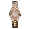 Guess Stoned Bubble Rose Gold Stainless Steel Rose Gold Dial Quartz Watch for Ladies - U11069L1