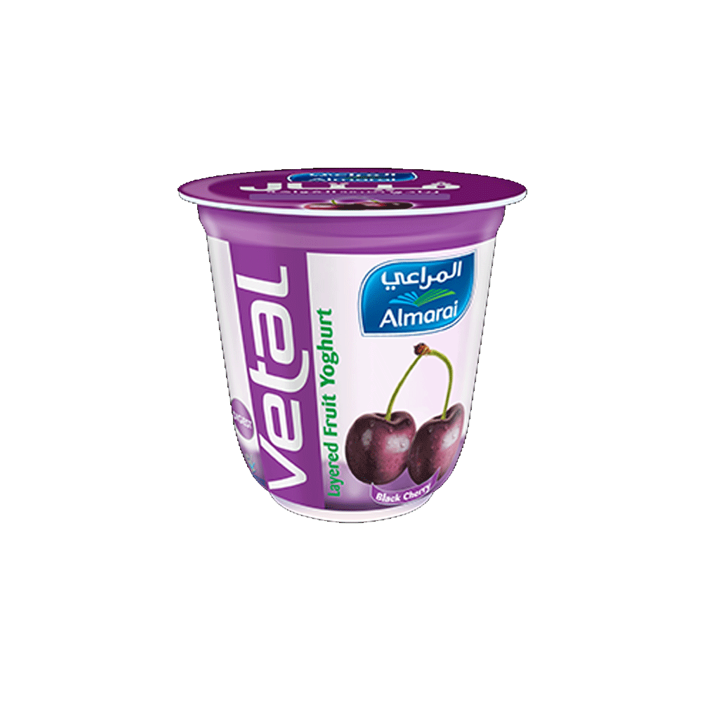 Almarai Layered Black Cherry Yogurt 140g - Snapcart.pk