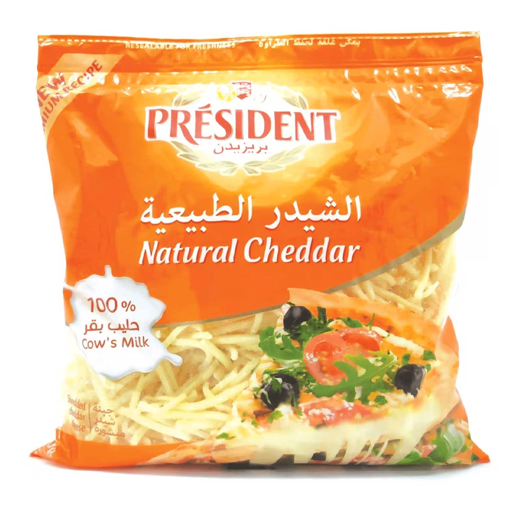 President Natural Cheddar Shredded Cheese 450g