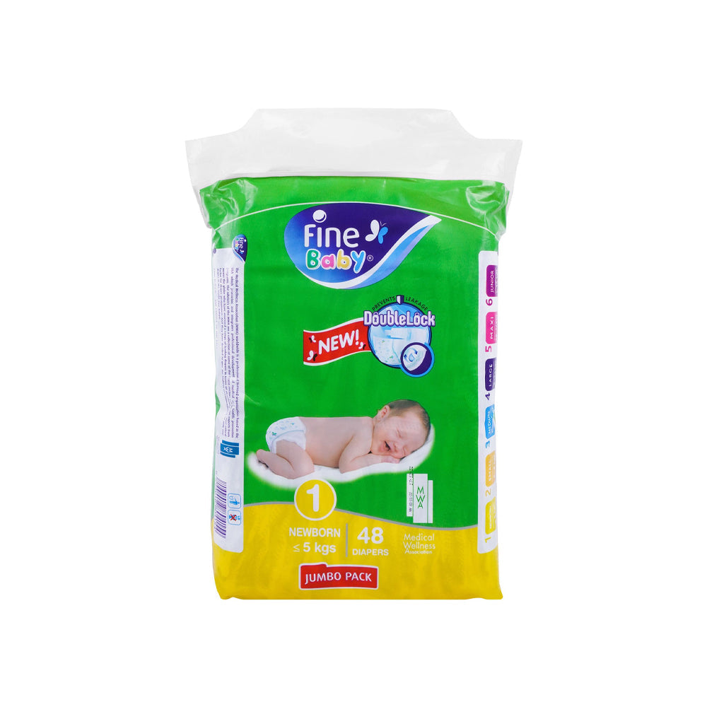 Fine Baby New Born 01 Jumbo Pack Diapers 48s - Snapcart.pk