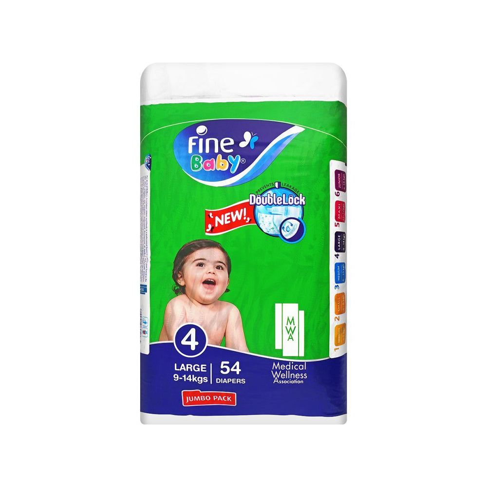 Fine Baby Large 04 Jumbo Pack Diapers 54s - Snapcart.pk