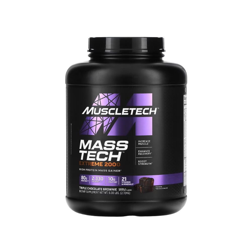 Muscletech Mass Tech Extreme Triple Chocolate Brownie 2.72kg 6lb - Snapcart.pk