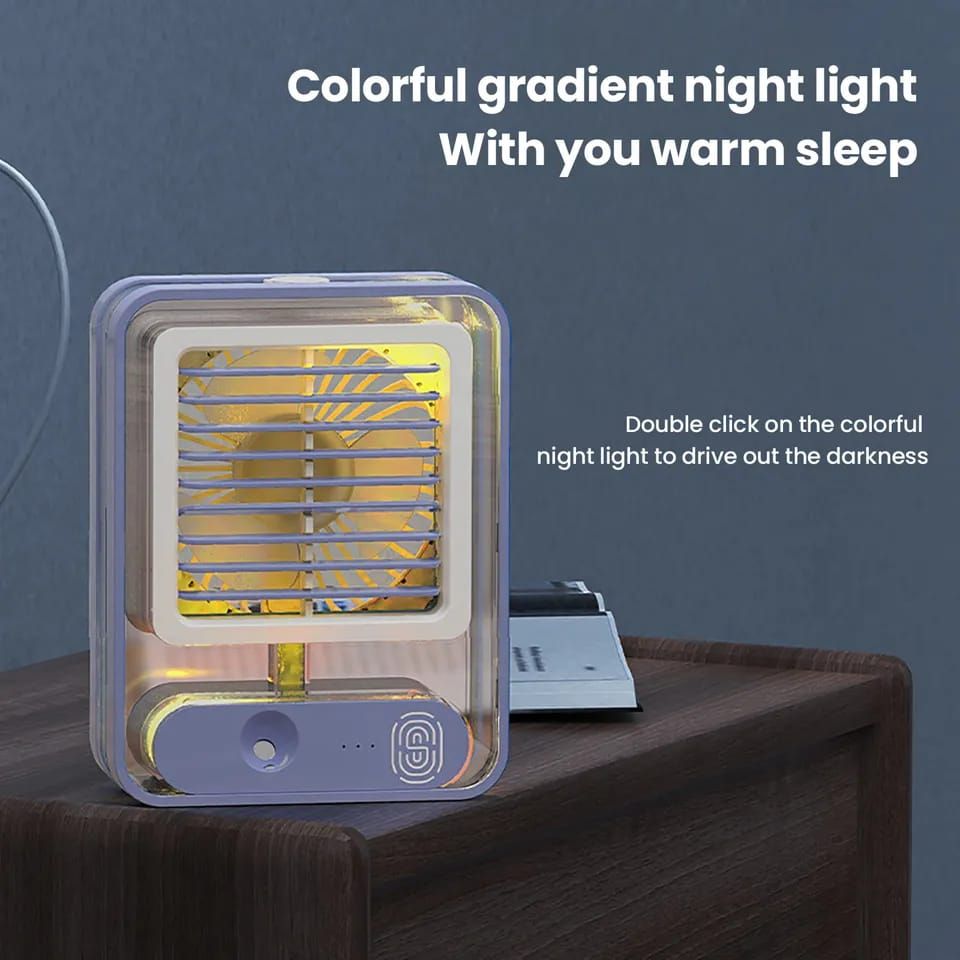 Portable Desktop Air Conditioner USB Mini Air Cooler Fan Water Cooling Fan with 3 Speed Spray Humidifier Purifier for Car Home - My Store