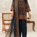 Aizal Stitched 3 Piece Printed Lawn Collection'2025-D-642-Navy Blue